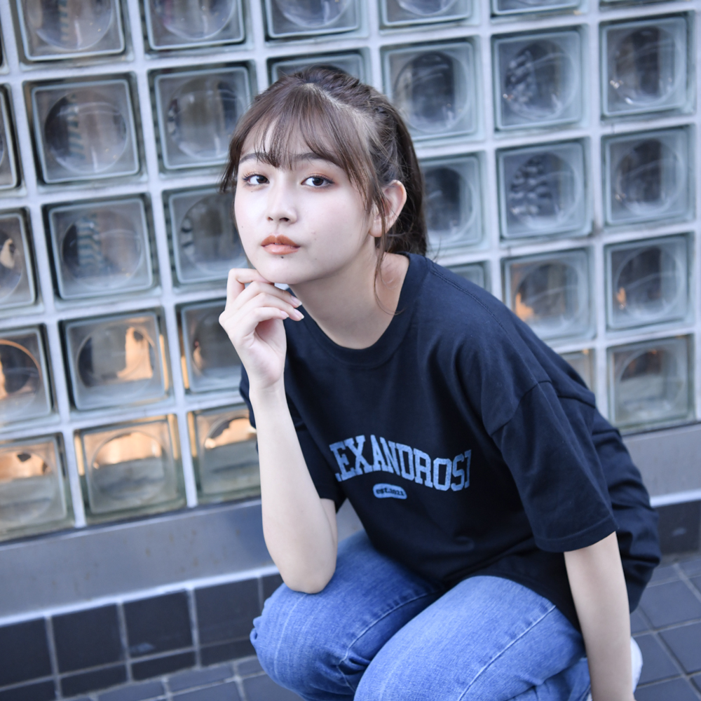 Vintage Style T-Shirt(Black×Blue)