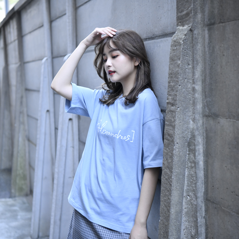 【NEW】Logo Oversized T-Shirt(Acid Blue)