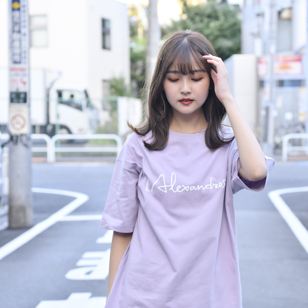 Logo Oversized T-Shirt(Smokey Purple)