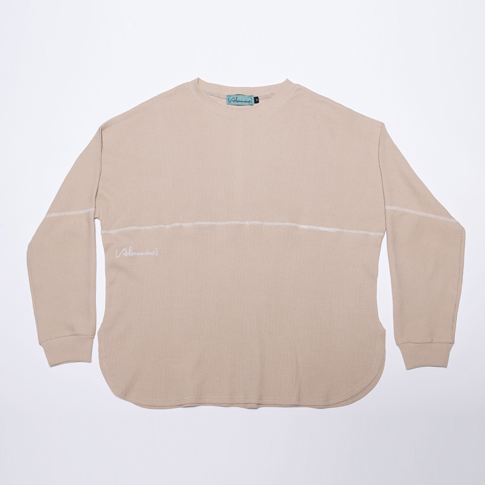 SPRING SALE】Waffle LongSleeve Tee (Ivory) | [Alexandros