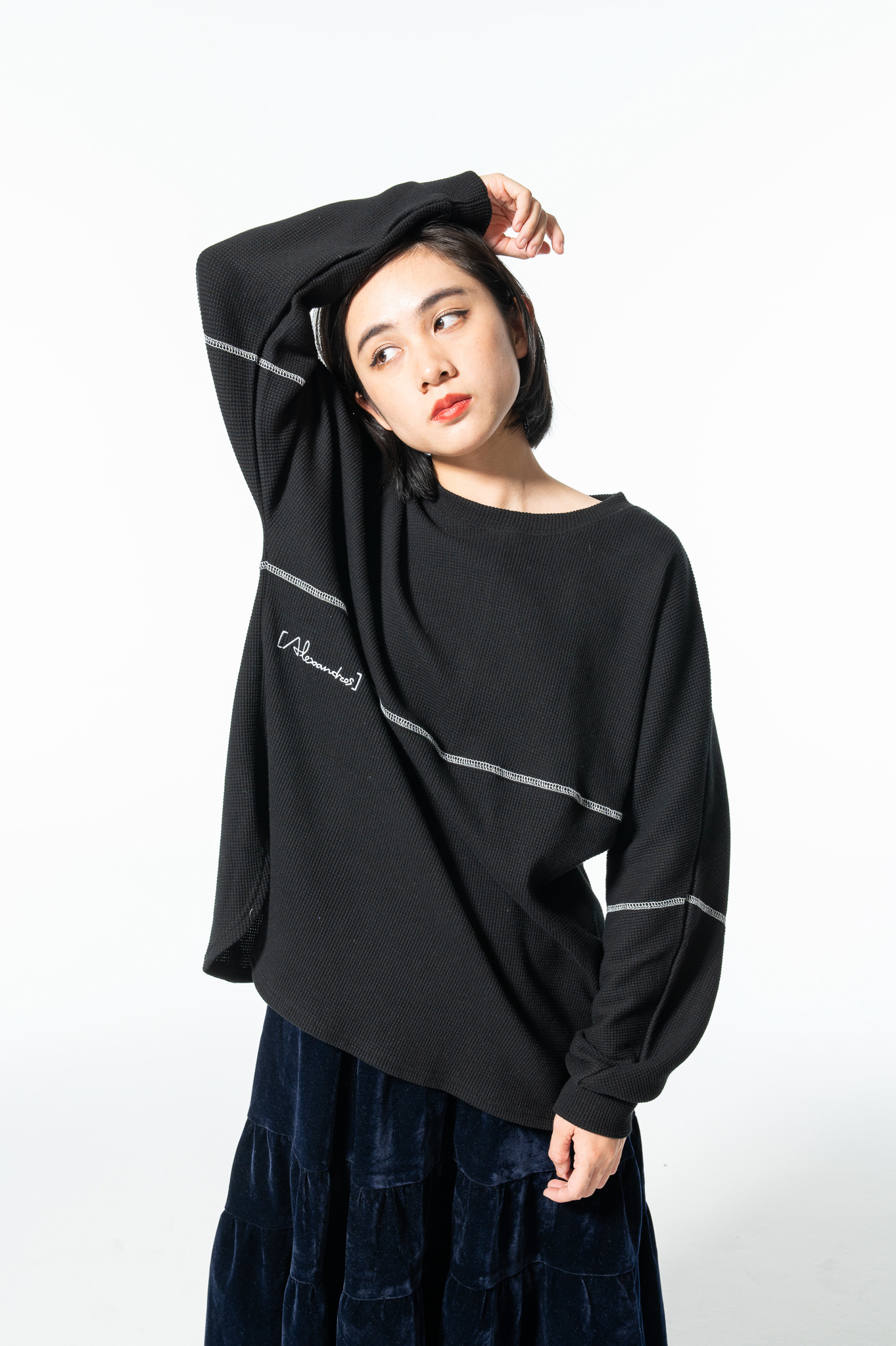 Waffle LongSleeve Tee (Black)