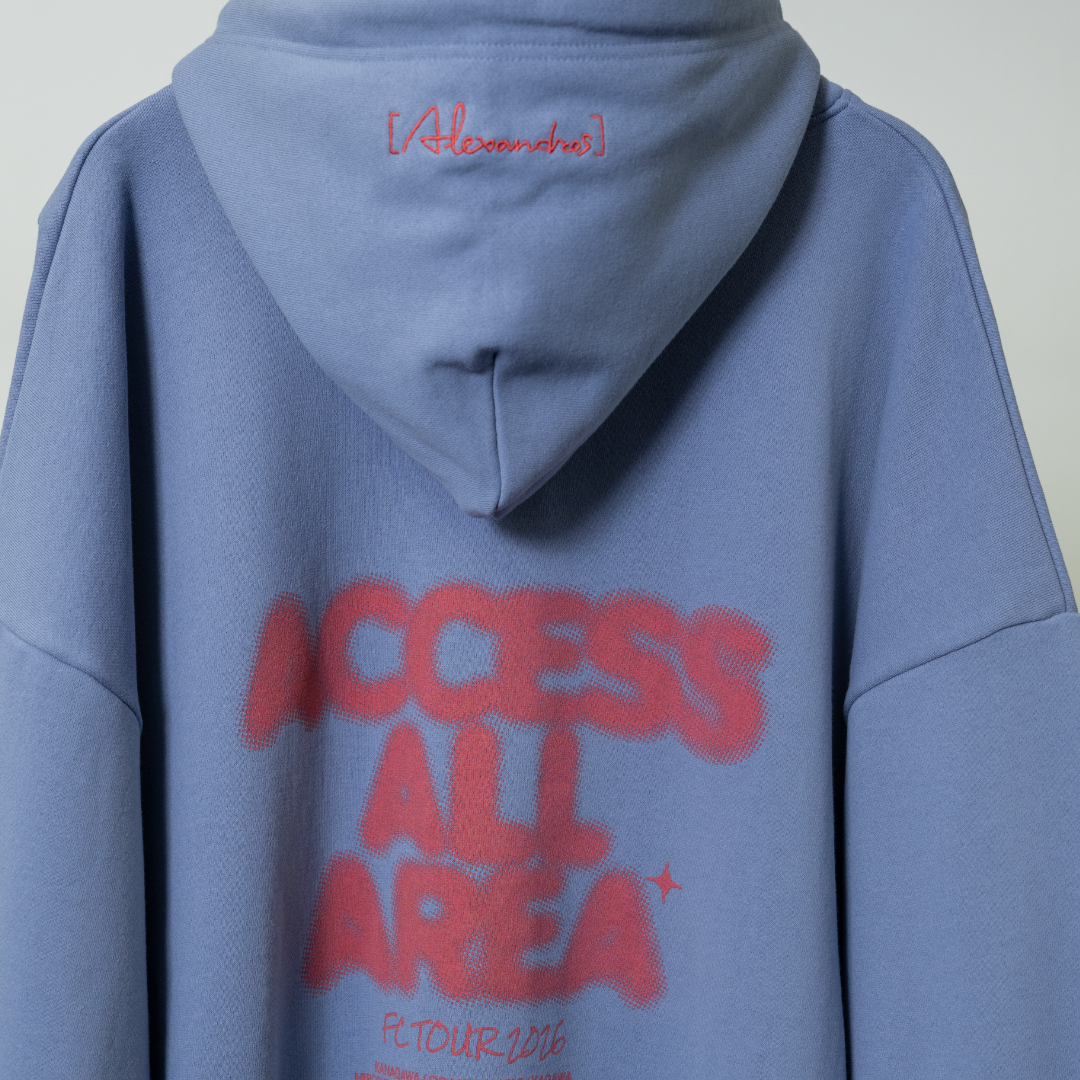 ACCESS ALL AREA FULL ZIP HOODIE（BLUE GRAY） | [Alexandros