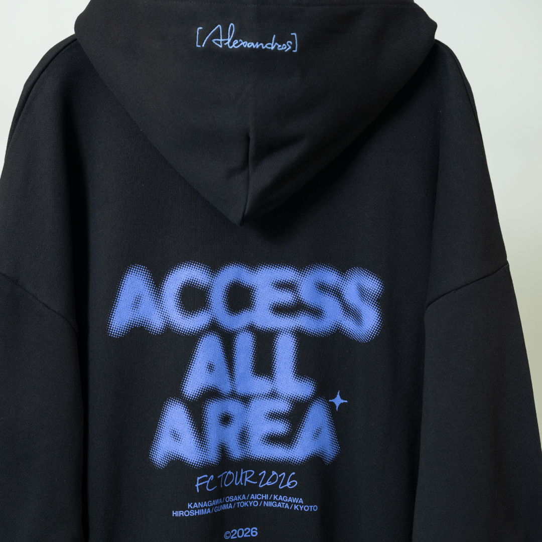 ACCESS ALL AREA FULL ZIP HOODIE（BLACK） | [Alexandros
