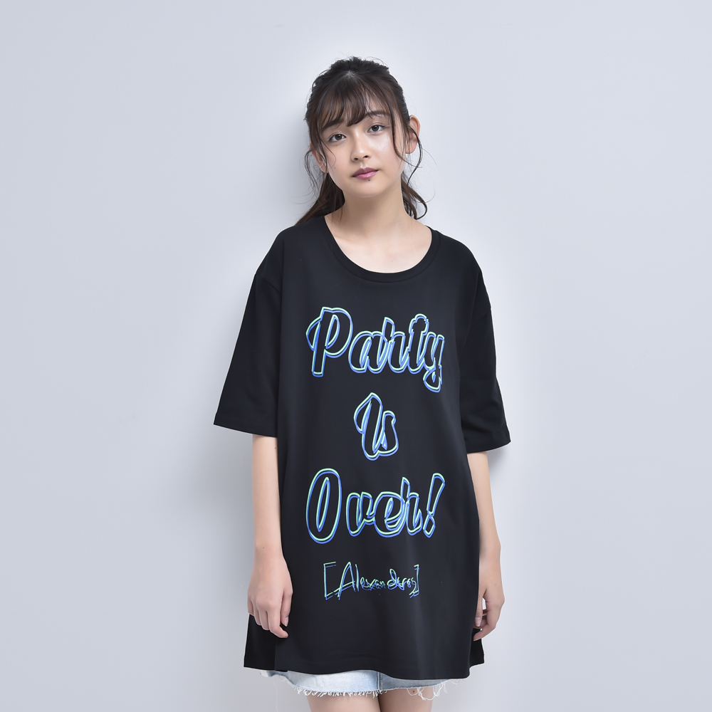"PARTY IS OVER" BIG SILHOUETTE TEE (BLACK)
