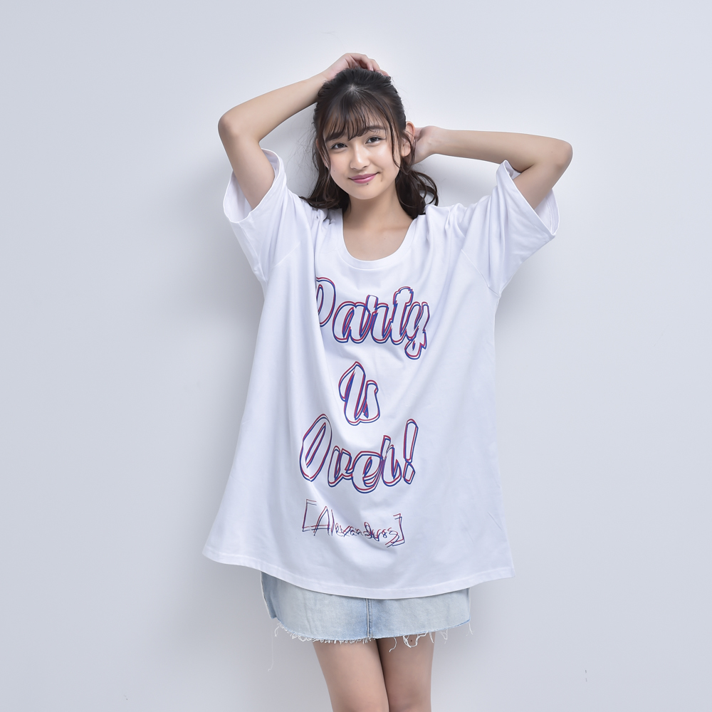 "PARTY IS OVER" BIG SILHOUETTE TEE (WHITE)