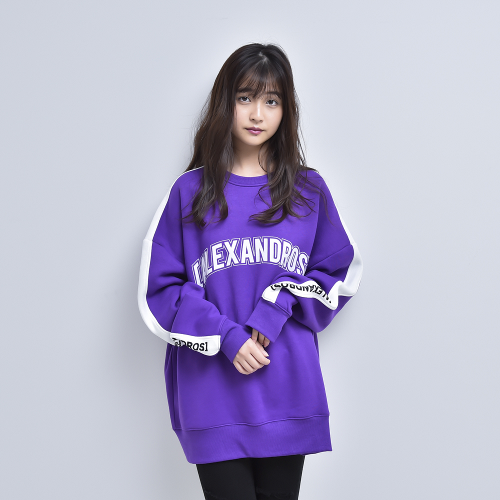 【NEW】CREW NECK LINE SWEATSHIRT (PURPLE)