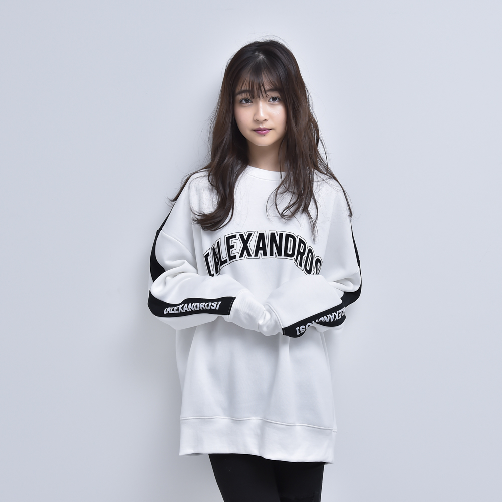 【NEW】CREW NECK LINE SWEATSHIRT (WHITE)