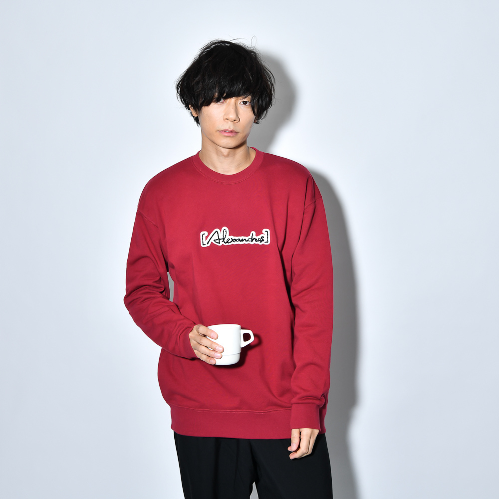 Patch Sweat Shirt (Burgundy)